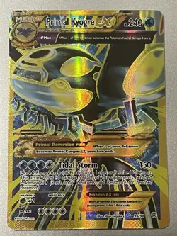 Pokemon Primal Kyogre-EX TCG Full Art Ultra Rare Card Ancient Origins 96/98 Holo - Image 1