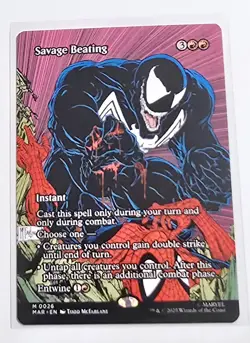MTG Savage Beating (Borderless) Marvel Universe Eternal (MAR) Regular - Image 1