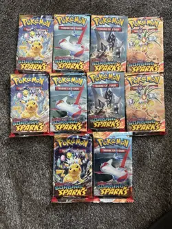 S&V Surging Sparks 10 Sealed Booster Packs Pokemon TCG Scarlet Violet - Image 1