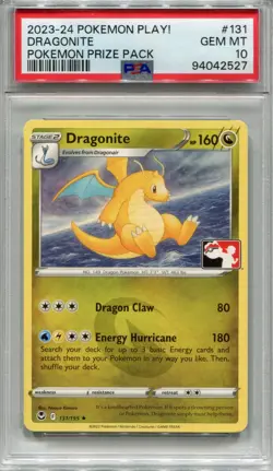 2023 2024 Pokemon Silver Tempest Dragonite League Prize Pack Series 3 PSA 10 - Image 1