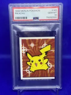 PSA 10 GEM MINT 1999 MERLIN POKEMON 165 PIKACHU Nintendo Series 1 Rate - Image 1