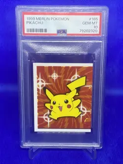 PSA 10 GEM MINT 1999 MERLIN POKEMON 165 PIKACHU Nintendo Series 1 Rate - Image 4