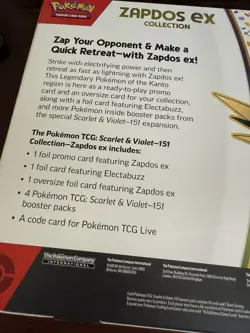 BRAND NEW-SEALED-Pokemon TCG: Scarlet & Violet 151 Zapdos EX Collection Box🔥 - Image 3