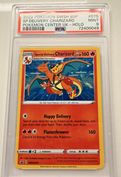 Pokemon Center TCG Special Delivery Charizard SWSH075 PSA 9 Rare Holo 2022 - Image 1