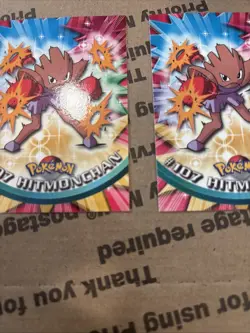 Topps Pokemon Hitmonchan #107 1999 TV Animation Edition Non Holo Blue Logo - Image 5