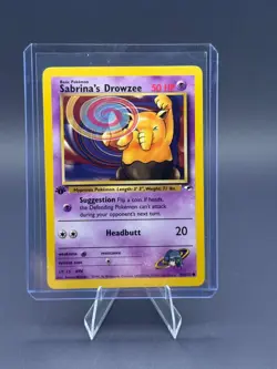 Sabrina's Drowzee Pokemon Gym Heroes 92 Common 1st Edition Near Mint - Image 1