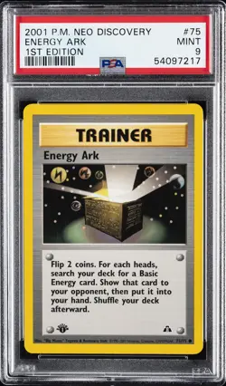 2001 POKEMON NEO DISCOVERY 1ST ED #75 ENERGY ARK PSA 9 - Image 1