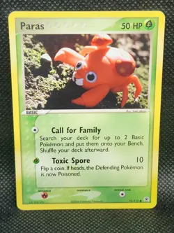 Pokemon Paras FireRed & LeafGreen 72/112 LP Condition - Image 1