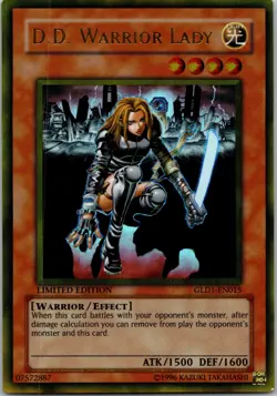 Yugioh D.D. Warrior Lady GLD1-EN015 Limited Edition Gold Rare NM - Image 1