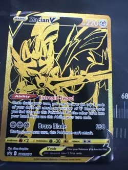 2022 Pokemon TCG Sword & Shield Zacian V SWSH076 Gold Promo Ultra Rare Holo NM - Image 1