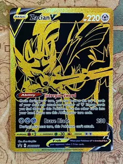 Pokemon TCG - Zacian V SWSH076 & Zamazenta V SWSH077 Black & Gold Promos NM - Image 3