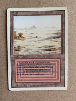 Magic the Gathering (MTG) Dual Land BADLANDS Revised Edition (listing #2) - Image 1