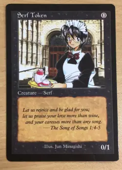MAGIC MTG SERF TOKEN CARD COLLECTOR EDITION JUN MINAGISHI. MINT NEVER PLAY! - Image 1
