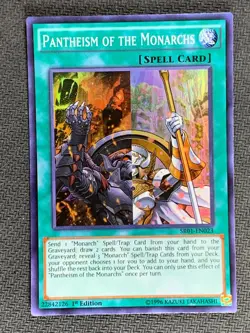 Pantheism of The Monarchs SR01-EN023 Super Rare 1st Edition Yugioh Card - Image 1