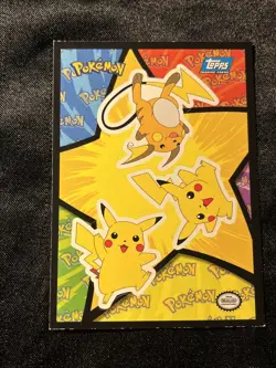 Pikachu & Raichu Pokemon The First Movie MP Sticker Card Vintage WOTC - Image 1