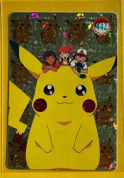 PIKACHU ASH MISTY Vintage Prism Holo Sticker Card Anime Collectible Foil LP - Image 1