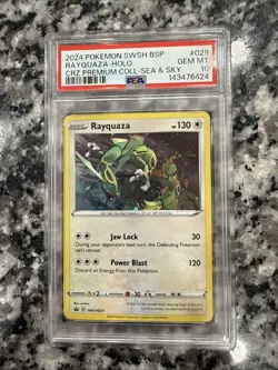 PSA 10 GEM MINT Rayquaza Cosmos Holo SWSH029 Black Star Promo Pokemon Card - Image 1