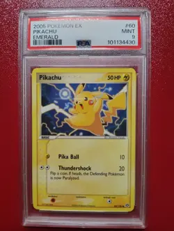 Pokemon Pikachu EX Emerald 60/106 PSA 9 Mint - Image 1
