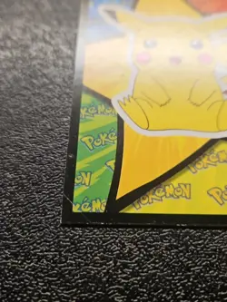 1999 Topps Sticker Pokemon Pikachu sitting puzzle piece blue logo vintage tcg - Image 3