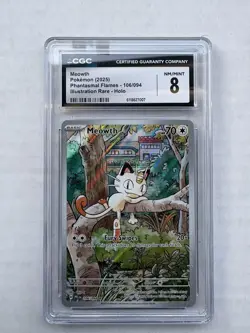2025 Pokemon Meowth Phantasmal Flames 106/094 IR CGC 8 - Image 1