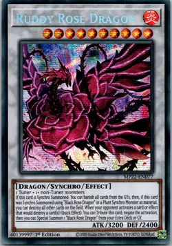 Yugioh Ruddy Rose Dragon MP22-EN077 1st Edition Prismatic Secret Rare NM - Image 1