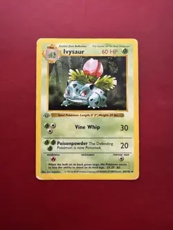 Ivysaur 30/102 Shadowless 1st Edition Base Set Pokemon Card HP - Image 1