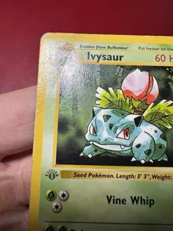 Ivysaur 30/102 Shadowless 1st Edition Base Set Pokemon Card HP - Image 3