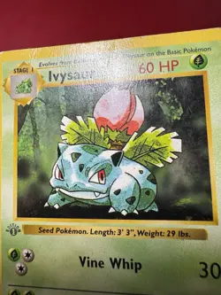 Ivysaur 30/102 Shadowless 1st Edition Base Set Pokemon Card HP - Image 4