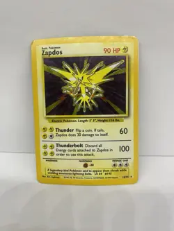 Zapdos 16/102 Holo Base Set - Pokemon Card - LP - Image 1