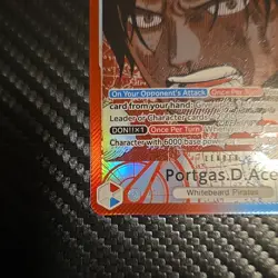 Bandai Portgas D. Ace OP13-002 One Piece Card Game Leader Special Foil - Image 3