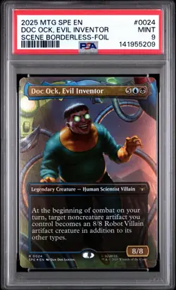 2025 MTG MARVEL'S SPIDER-MAN ETERNAL #0024 FOIL DOC OCK, EVIL INVENTOR PSA 9 -C7 - Image 1