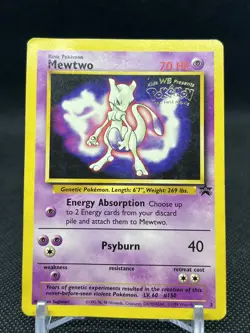 Pokemon TCG Mewtwo #3 Black Star Promo the First Movie 1998 MP - Image 2