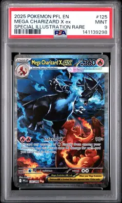 PSA 9 MINT Pokemon Mega Charizard X ex SIR 125/094 Phantasmal Flames English - Image 1