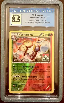 2016 Pokemon Steam Siege #15 Volcarona Rev. Holo 3RD Place CGC 8.5 - Image 1