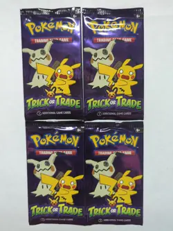 4x Pokemon TCG 2023 Halloween Trick or Trade BOOster Packs Sealed 👻 - Image 1