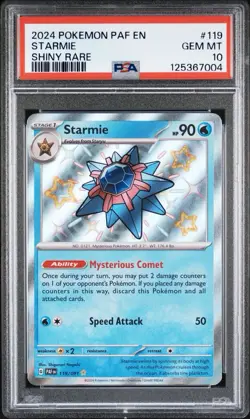 2024 POKEMON PAF EN-PALDEAN FATES #119 STARMIE SHINY RARE PSA 10 - Image 1