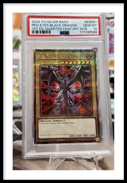 PSA 10 Yu-Gi-Oh Red-Eyes Black Dragon (Quarter Century Secret Rare) RA03-EN081 - Image 1