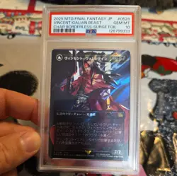Vincent Valentine #0528 MTG Japanese Final Fantasy Borderless-Surge Foil PSA 10 - Image 1
