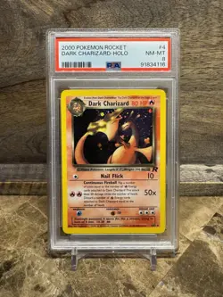 Dark Charizard PSA 8 2000 Pokemon Rocket Unlimited Holo Rare #4/82 - Image 1