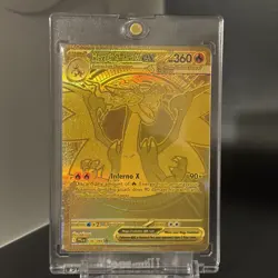 Mega Charizard X ex 130/094 Phantasmal Flames Gold Hyper Rare Pokemon Card - Image 1