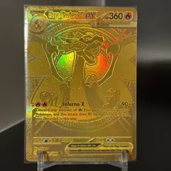 Mega Charizard X ex 130/094 Phantasmal Flames Gold Hyper Rare Pokemon Card - Image 2