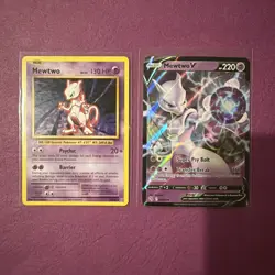 Mewtwo v 030/078 Pokemon Go Holo And Mewtwo 51/108 - Image 1