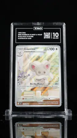 2025 POKEMON BLK EN-BLACK BOLT ILLUSTRATION RARE #153 CINCCINO TAG 10 - Image 1