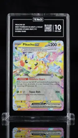 Pokemon Pikachu EX 57/191 SV Surging Sparks TAG 10 GEM MINT - Image 1