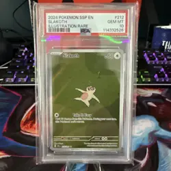PSA 10 Slakoth 212/191 Pokemon Sv08: Surging Sparks Holo Gem Mint - Image 1