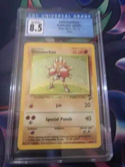 2000 Pokemon Base Set 2 Hitmonchan Holofoil Holo CGC Mint 8.5 - Image 1