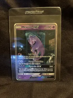 Pokemon Mewtwo GX TCG Shining Legends Holo Card 78/73 Secret Rare - Image 1
