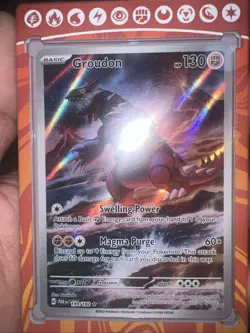 Pokemon TCG Groudon Paradox Rift Illustration Rare Card 199/182 Mint Condition - Image 1