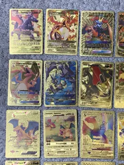 Set of 50 Charizard V, VMax, GX, EX & More Gold Foil Fan Art Card MP-LP - Image 2