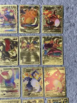 Set of 50 Charizard V, VMax, GX, EX & More Gold Foil Fan Art Card MP-LP - Image 3